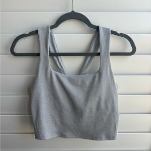 Alo ribbed chic bra tank athletic Heather grey